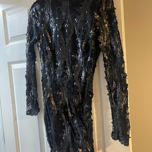 Arden B Black Sequin dress halter